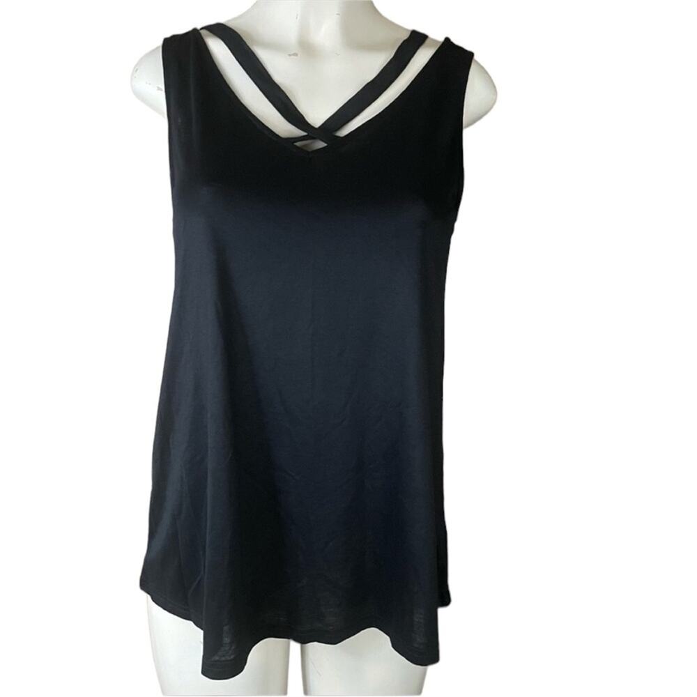 Mittoshop Solid Black Strappy Tank Top Size Small NWT